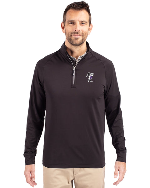 K-State Cutter & Buck Adapt Eco Knit 1/4 Zip (Black)