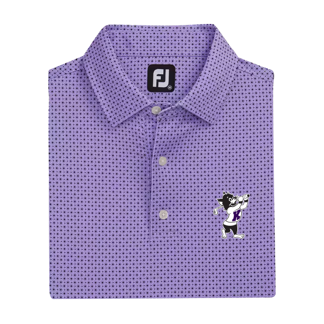 K-State Golfing Willie Dot Geo Print Lisle Polo (Violet/Black/White) –  CattyShack Golf