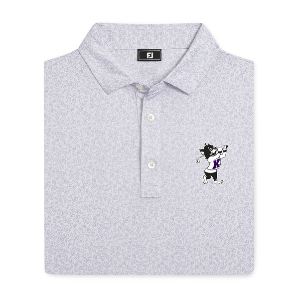 K-State FootJoy Linework Floral Polo (White/Lavender)