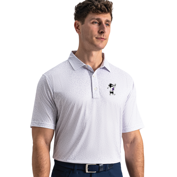 K-State FootJoy Linework Floral Polo (White/Lavender)