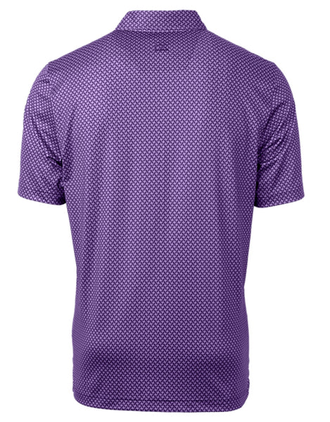 K-State Cutter & Buck Pike Banner Print Stretch Polo (Purple)