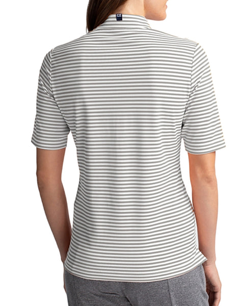 Cutter & Buck Virtue Eco Pique Stripe Recycled Women's Top (Polished)