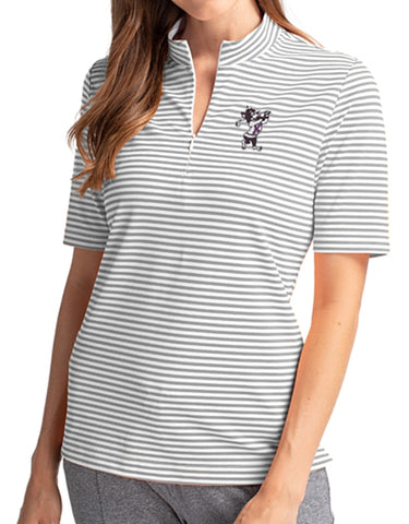 Cutter & Buck Virtue Eco Pique Stripe Recycled Women's Top (Polished)