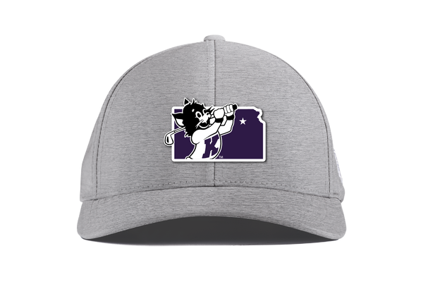 K-State KS Patch Curved Performance (Heather Gray)