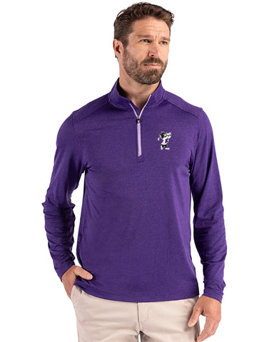 K-State Cutter & Buck Coastline Epic Comfort Eco 1/4 Zip (Purple)