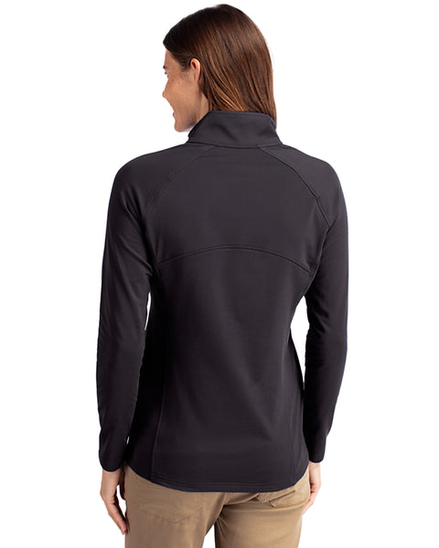 K-State Cutter & Buck Women’s Adapt Eco Knit Half Zip (Black)