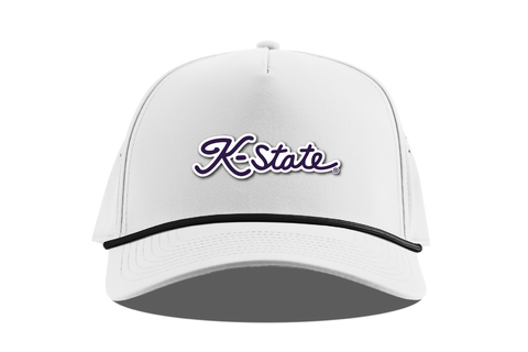 K-State Golf Script 5 Panel Rope (White)