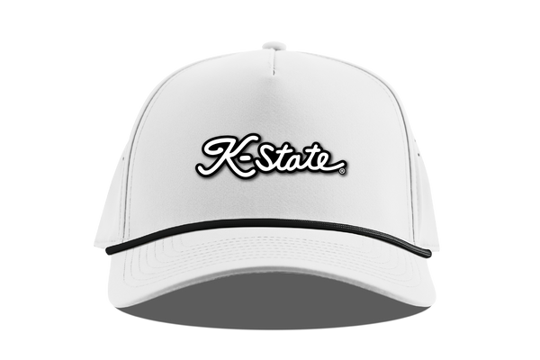 K-State Golf Script 5 Panel Rope (White)