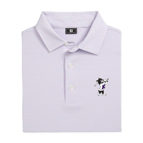 FootJoy MicroFeeder Stripe Polo (Lavender/White)