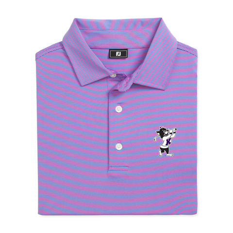 FootJoy MicroFeeder Stripe Polo (Marine/Pink)