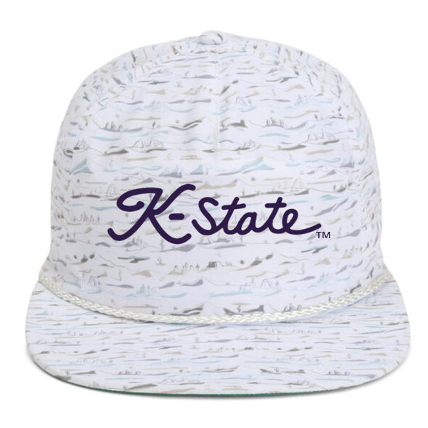 K-State Golf Script Aloha Rope Hat (Desert)