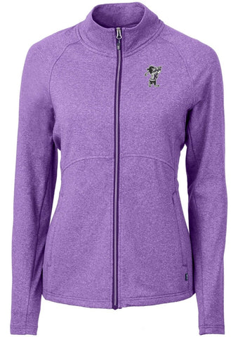 Cutter & Buck Women's Adapt Eco Knit Heather Recycled Full Zip (Purple)