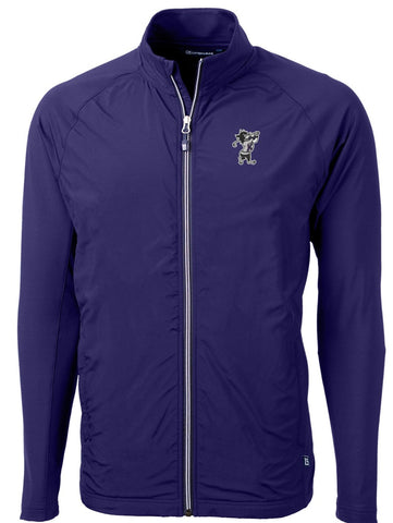 K-State Cutter & Buck Adapt Eco Knit Hybrid Recycled Full Zip Jacket (Purple)