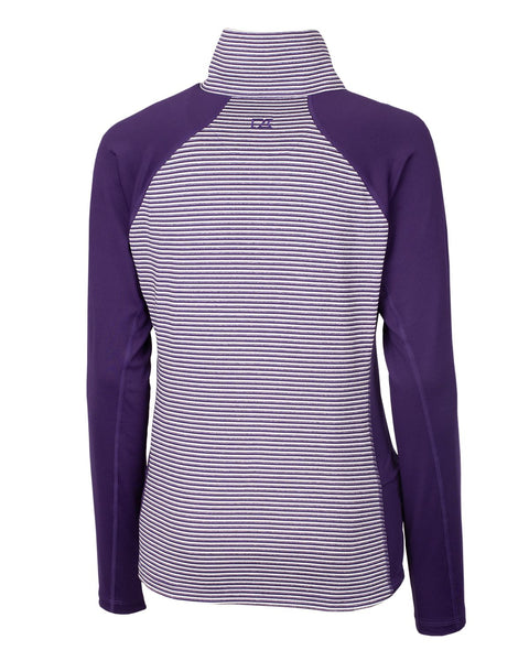 Cutter & Buck Forge Tonal Stripe Stretch 1/2 Zip (Purple)