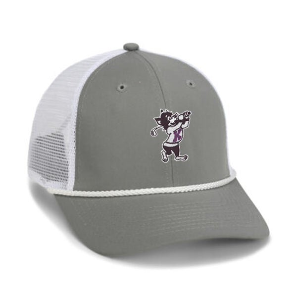 K-State Golf Trucker Mesh Back Rope Hat (Grey/White)