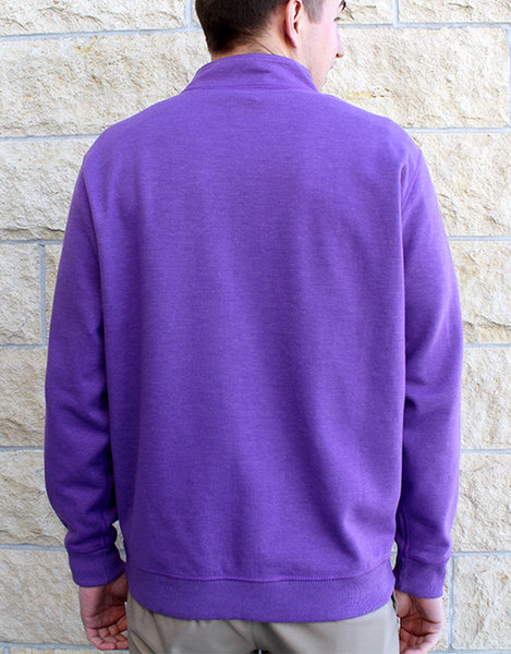 Golfing Willie Blended Cotton Melange ¼ Zip (Purple)
