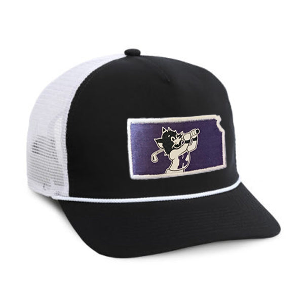 K-State Ad Astra Mesh Back Rope Hat (Black/White)