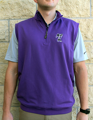 Golfing Willie Blended Cotton Melange Vest (Purple)