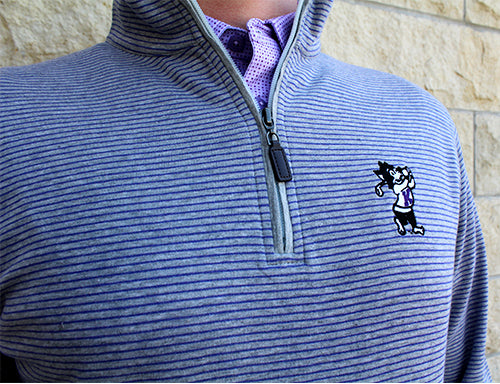 K-State Stripe Cotton Pullover (Grey/Purple)
