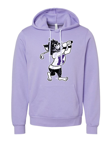 K-State Golfing Willie Sponge Fleece Hoodie (Dark Lavender)