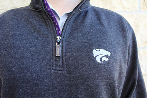 Powercat Blended Cotton Melange ¼ Zip (Charcoal)