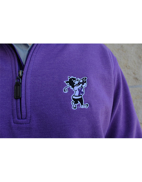Golfing Willie Blended Cotton Melange ¼ Zip (Purple)