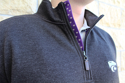 Powercat Blended Cotton Melange ¼ Zip (Charcoal)