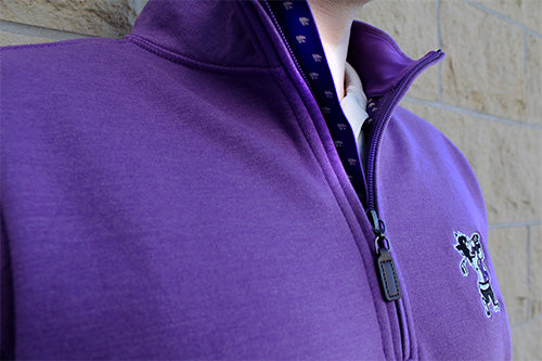 Golfing Willie Blended Cotton Melange ¼ Zip (Purple)