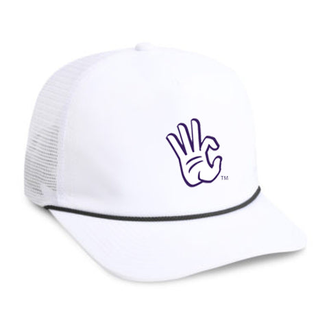 K-State 'Cats Hand Mesh Back Rope Hat (White/White)