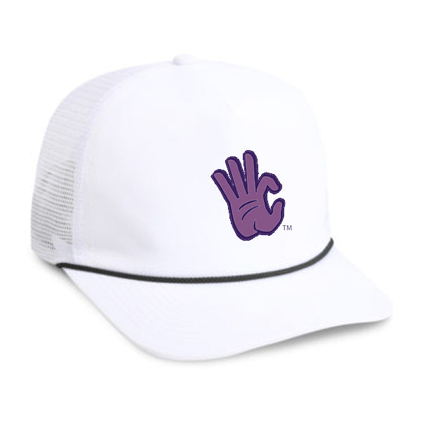 K-State 'Cats Hand Mesh Back Rope Hat (White/Lavender)