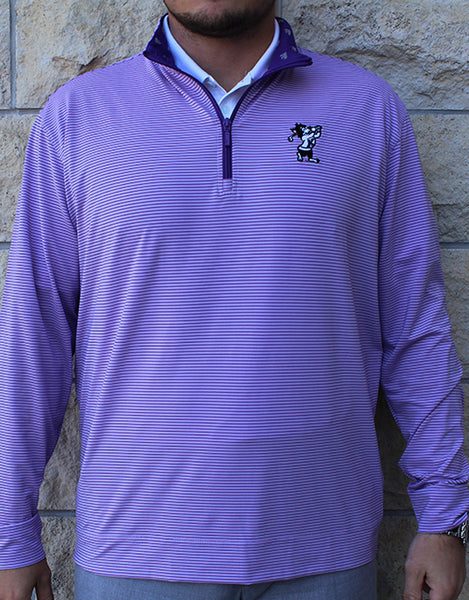 Golfing Willie Performance Custom Stripe ¼ Zip (Lavender/Purple)