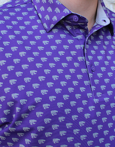 Powercat Allover Print Polo (Purple)