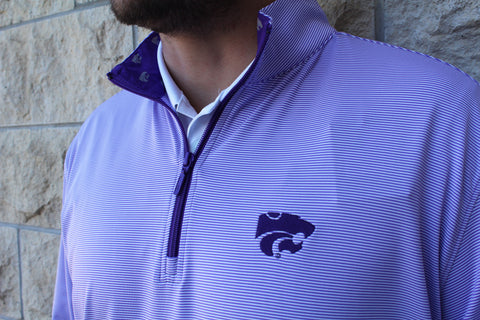 Powercat Performance Stripe ¼ Zip (Purple/White)