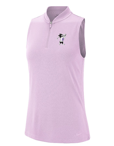 NIKE Women's Dri-Fit Blade Sleeveless Polo (Lilac Mist)