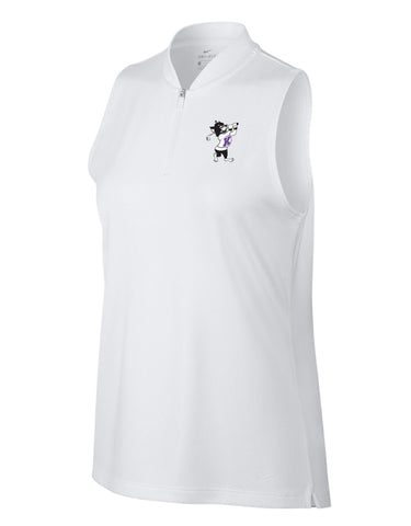NIKE Women's Dri-Fit Blade Sleeveless Polo (White)